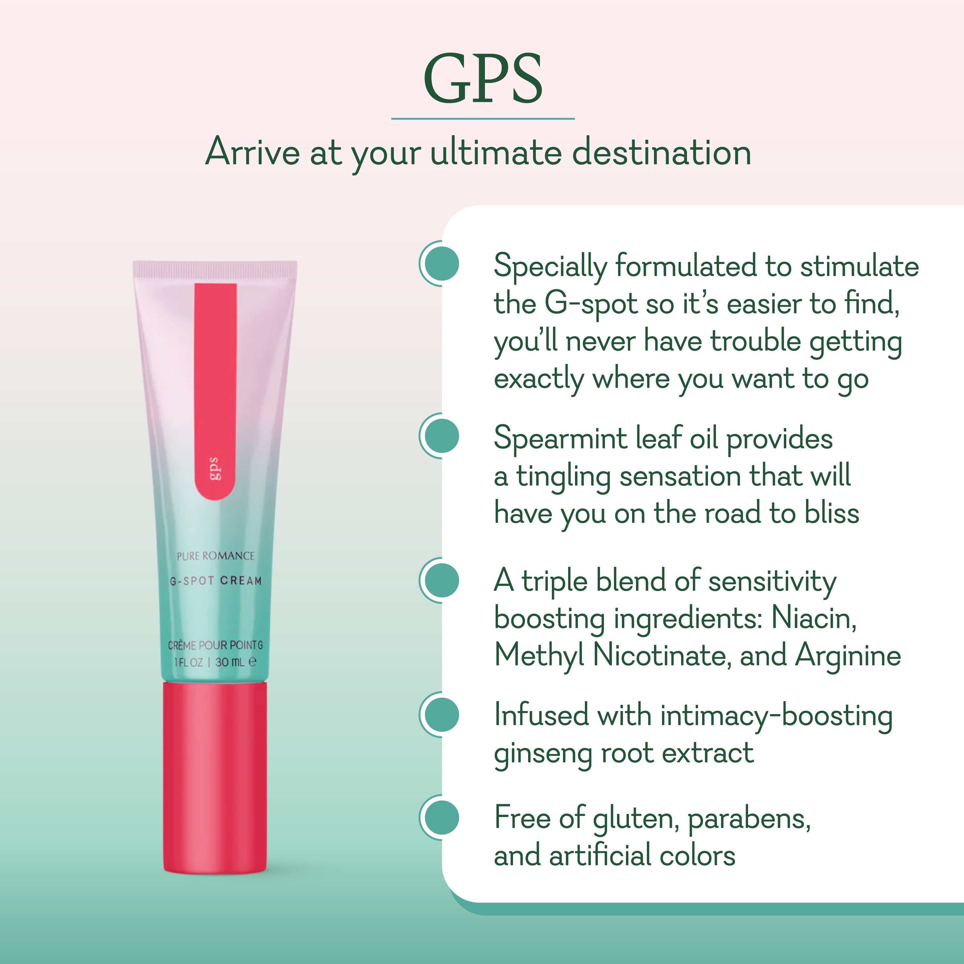 GPS g-spot cream with ginseng and spearmint—tingling arousal cream in a compact tube